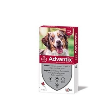 Advantix para perros 10 a 25 kg 4 pipetas